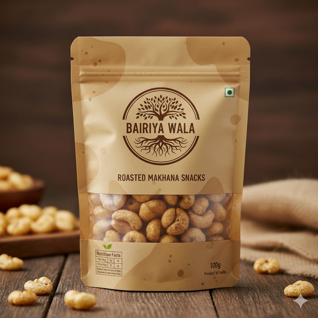 BairiyaWala Roasted Makhana – 100g | Healthy Crunchy Snack